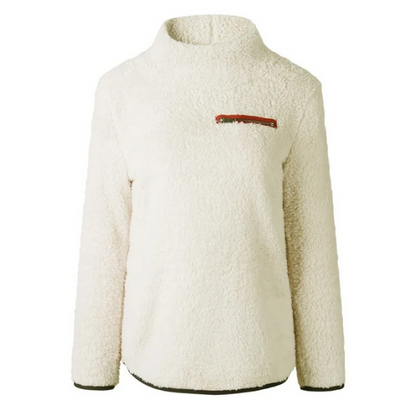 Jersey informal de cuello alto con cremallera para mujer | Ideal para otoño/invierno