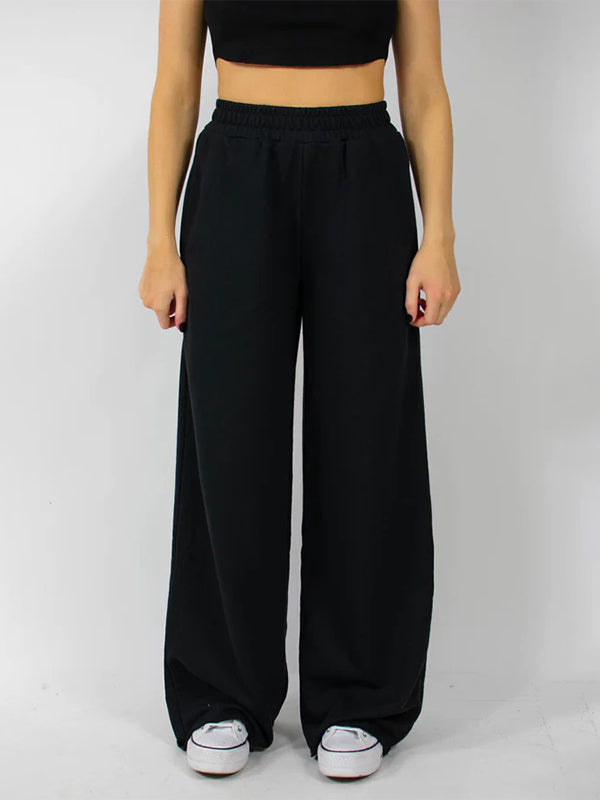 Solid Color Rolled Sweatpants