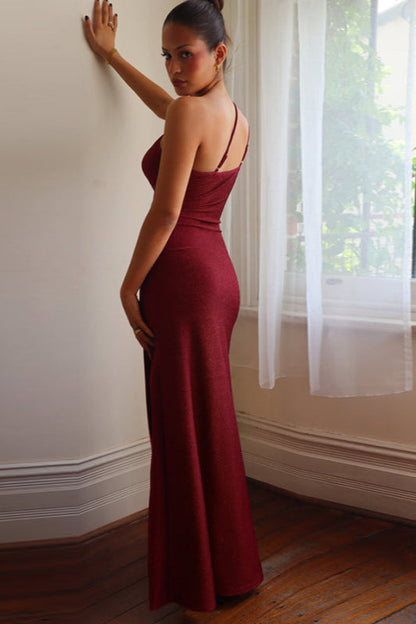 One-Shoulder Cutout Split Bodycon Party Dress