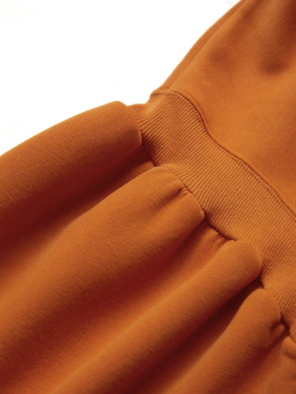 Solid Color Label Embellished Oversized Hoodie