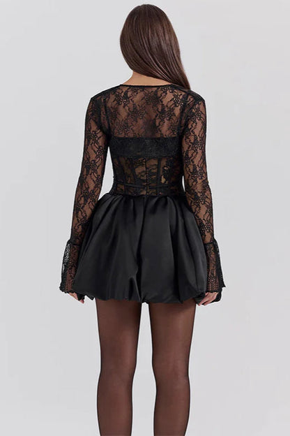 Lace Backless A-Line Slim Fit Party Dress