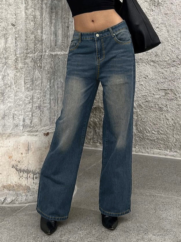 Distressed Straight Loose Boyfriend Jeans