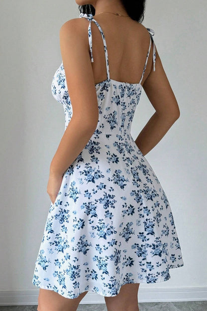 Corset Style Floral Mini Dress