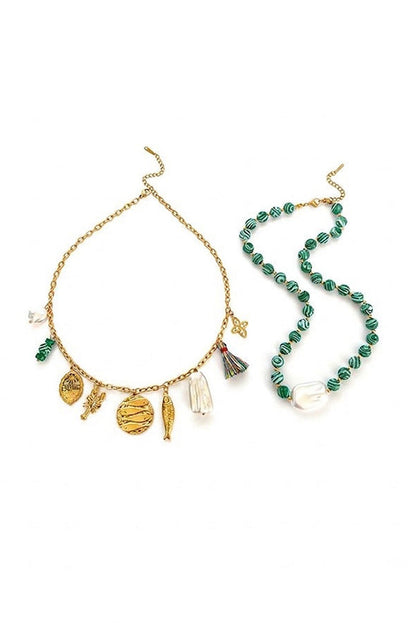 Bohemian Multi-pendant Beaded Necklace