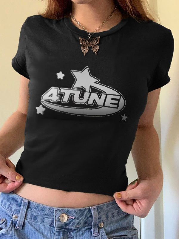 Vintage Ietter Hand Printed Tee