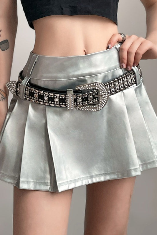 High Waist Pleated Bodycon Skirt