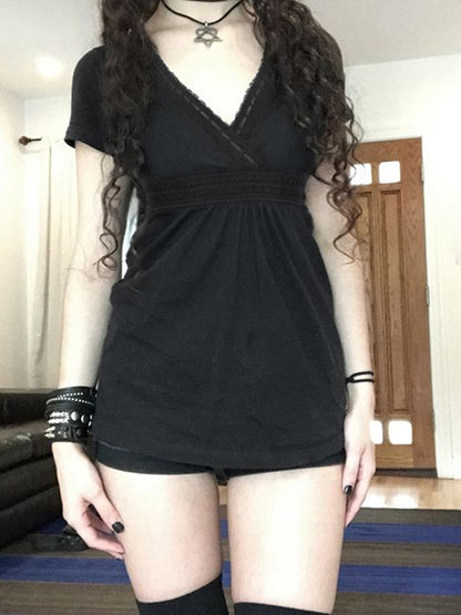 V-Neck Baby Doll Short Sleeve