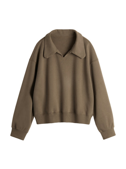 Letter Label Embellished V Neck Oversized Hoodie