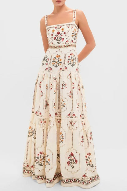 Positano Vintage Floral Cami Maxi Dress