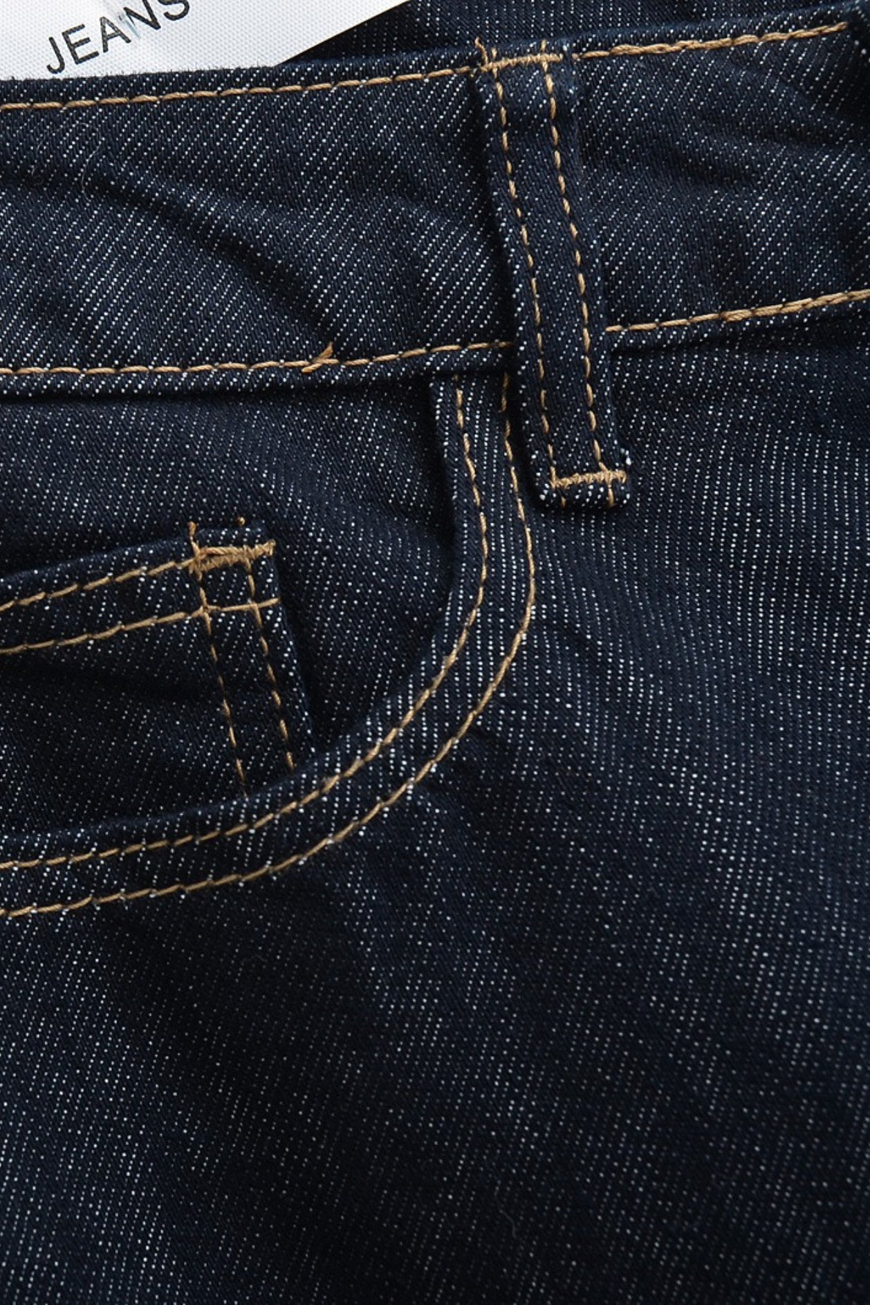 Raw Denim High Waist Loose Straight Floor Jeans