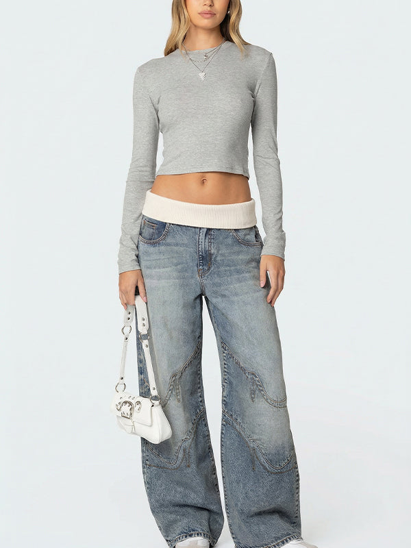 Retro Street Distressed Boyfriend Jeans
