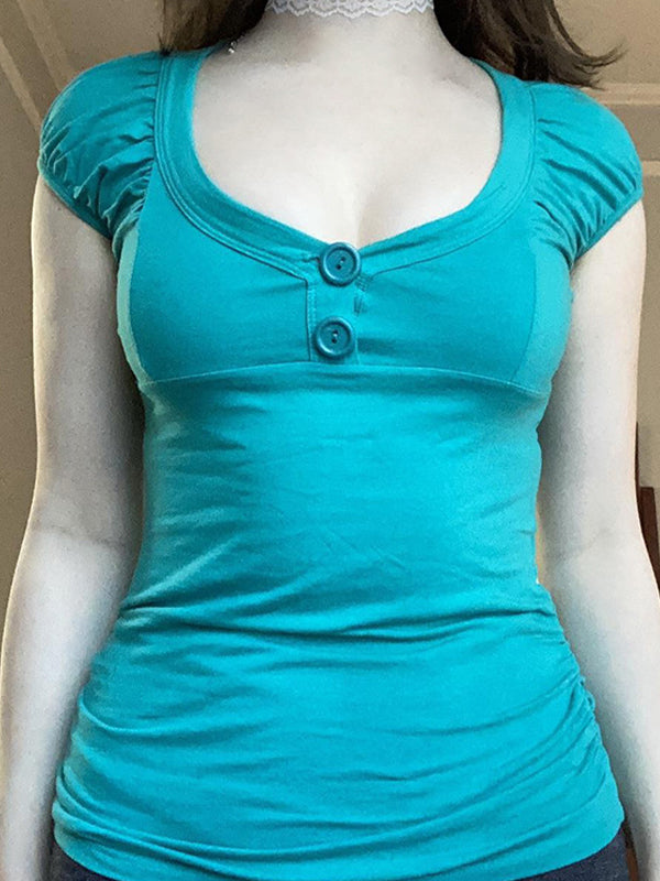 Bubble Sleeve Short Sleeve Tee