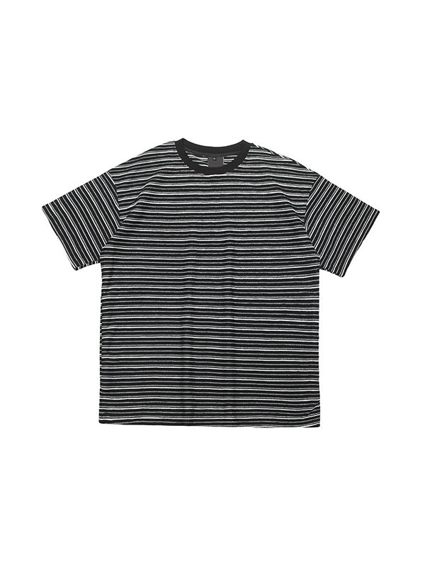 2000s Striped Print Oversized Short Sleeve Tee