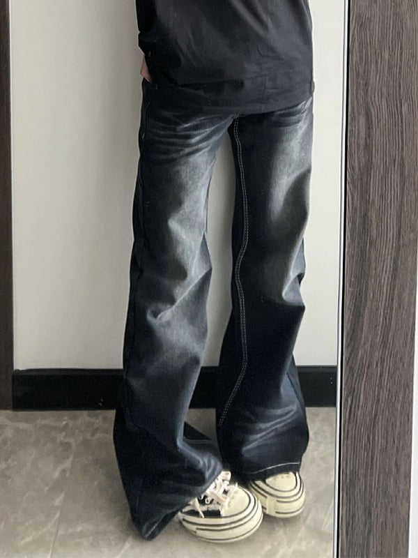 Washed High Waist Dangle Boyfriend Jeans