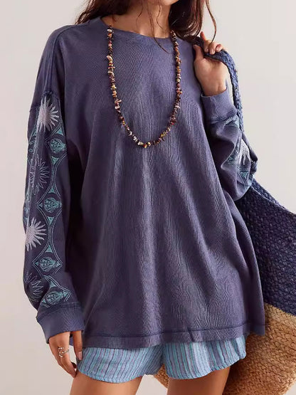Street Print Oversized Long Sleeve Tee