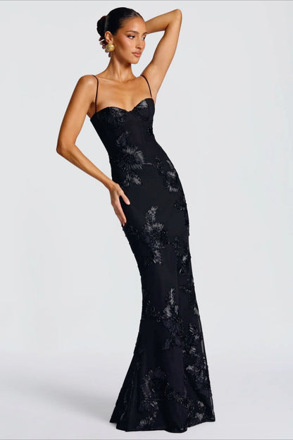 Elegant Strapless Slip Maxi Floral Dress