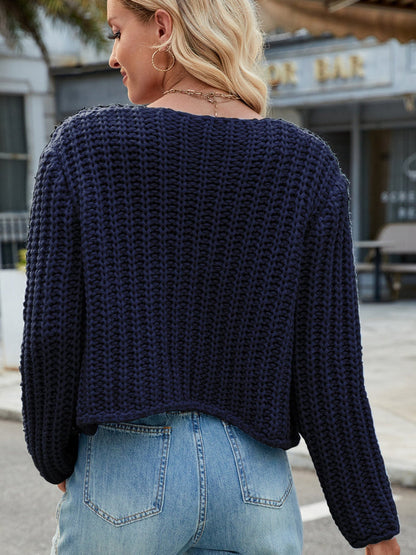 Cárdigan de punto elegante para mujer con bolsillos y botones grandes | Ideal para otoño/invierno