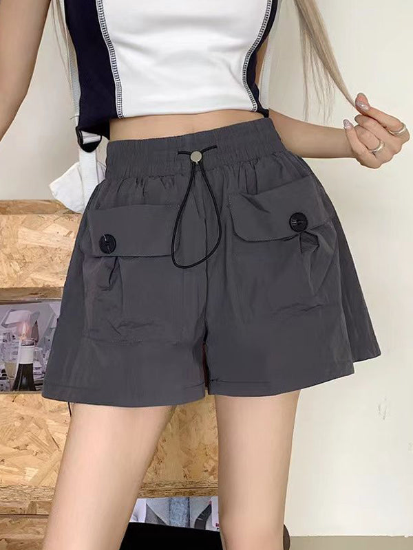 Dual Pocket Drawstring Shorts