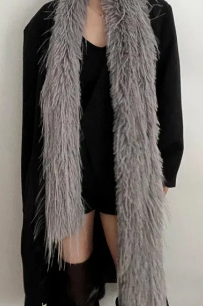 Y2K Plush Faux Mink Fur Thick Warm Scarf