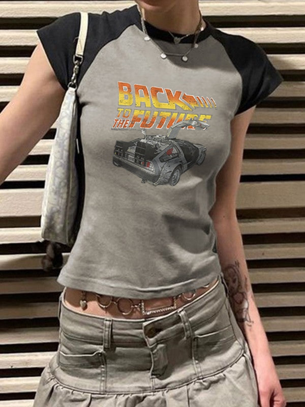 Street Spider Raglan Sleeve Cropped Top