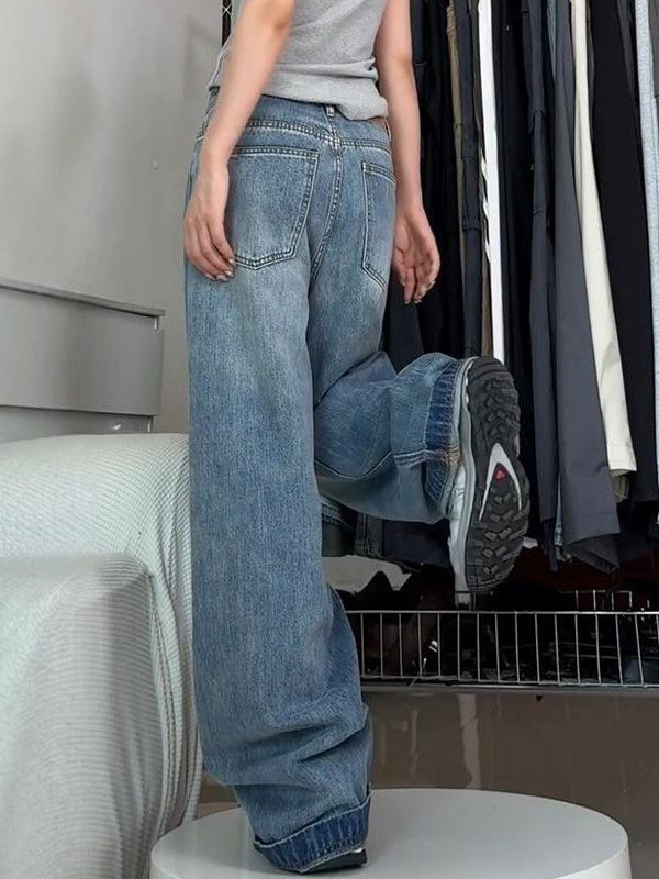 Loose Versatile Mopping Boyfriend Jeans