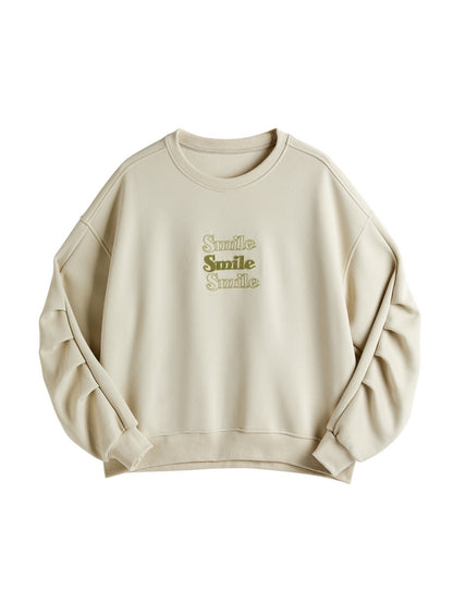 Smile Print Pull Over Oversized Hoodie