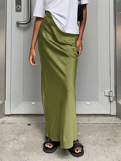French Satin Drape Skirt