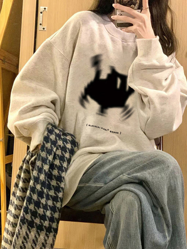 American Retro Kitten Round Neck Sweaters