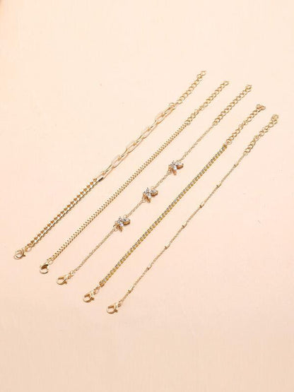 5pcs Rhinestone Butterfly Bracelet for Women