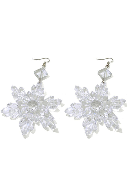 Clear Snowflake Earrings