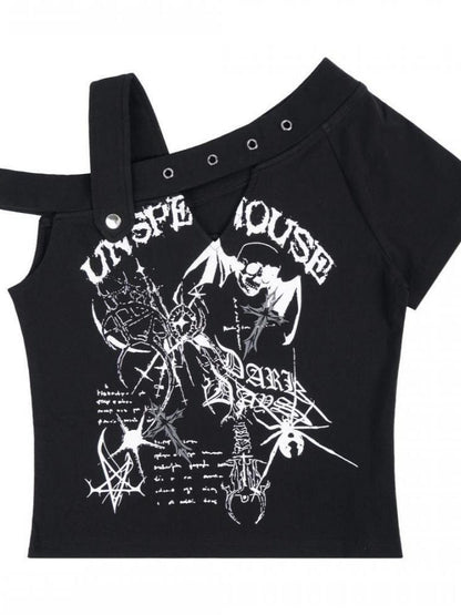 Gothic Dark Skull Print Cami
