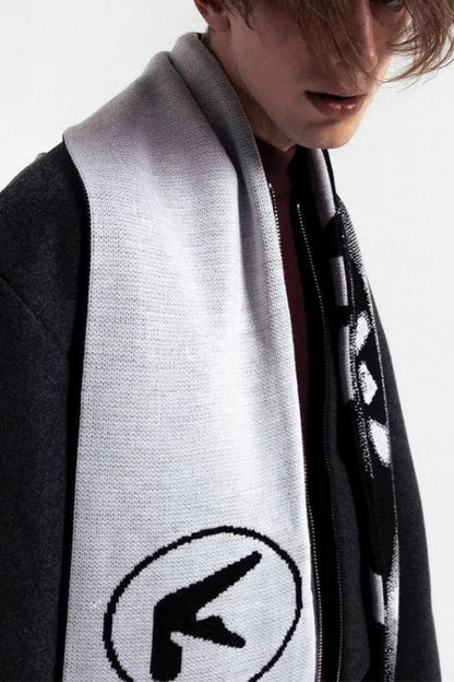Y2K Aphex Twin Hip-Hop Knit Scarf