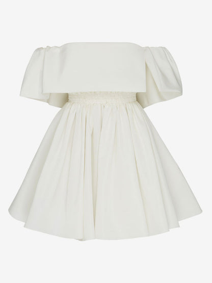 Short Party Dresses White Off The Shoulder Semi Formal Mini Dress