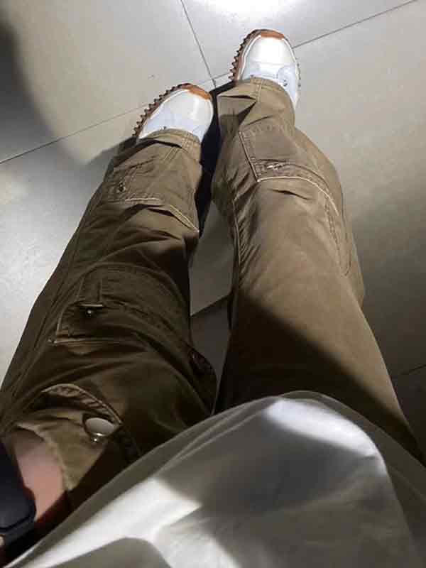 Multi-Pocket Flared Straight Cargo Pants