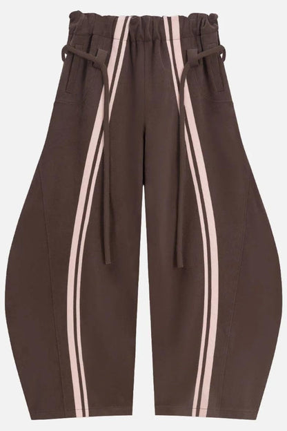 Tie Waist Relaxed Wide Leg Long Pants