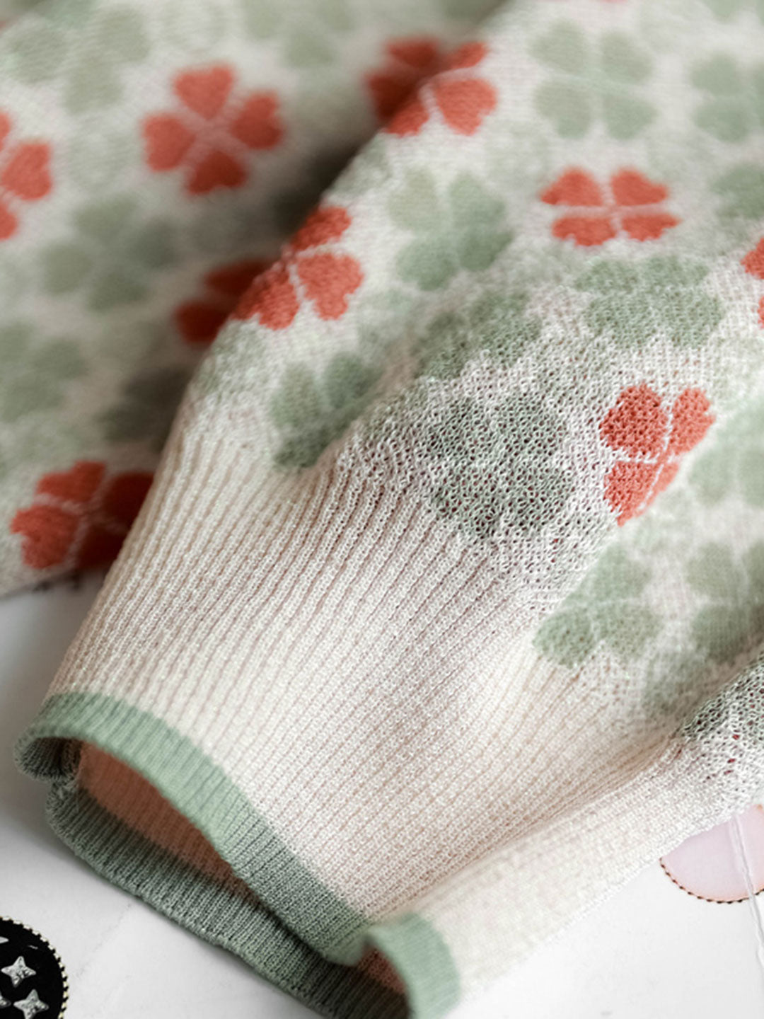 Sophia Vintage V-neck Printed Jacquard Cardigan