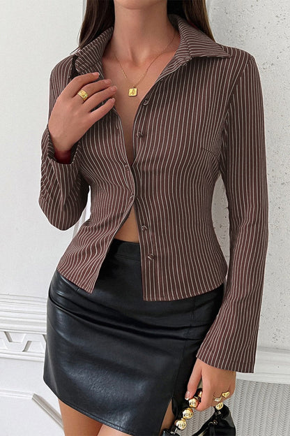 Y2K Striped Slim Fit Long Sleeve Top