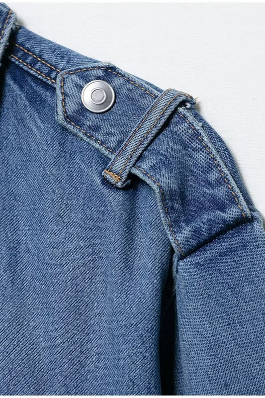 Belted Patchwork Denim Jacket