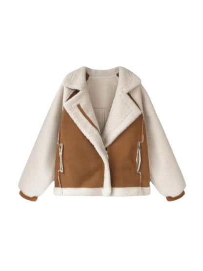 Lambswool Suede Patch Loose Jacket