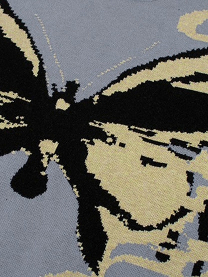 Oversized Butterfly Jacquard Sweater