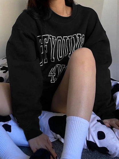 American Vintage Style Letter Print Sweatshirt