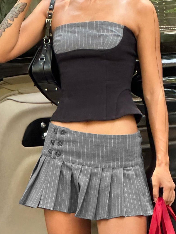 Bow Tie Design With Double Layer Lace Splicing Mini Skirts