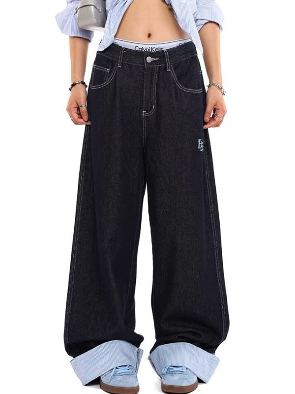 Design Sense Stitching Curling Boyfriend Jeans