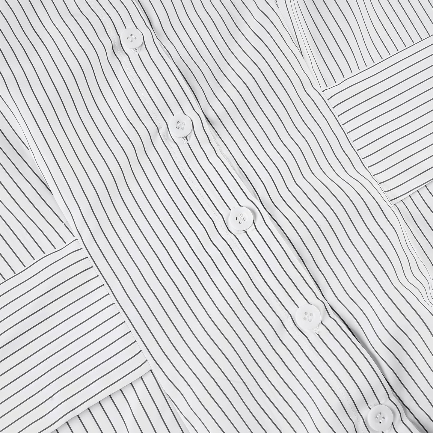 Striped Button Down Shirt Tie Waist Lapel Blouse