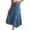 Low-Waisted Old-Fashioned Holiday Style Maxi Skirt