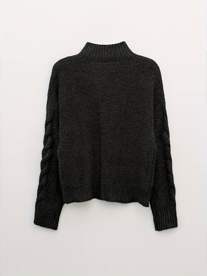 Jersey de cuello alto con estampado torcido para mujer | Ideal para otoño/invierno