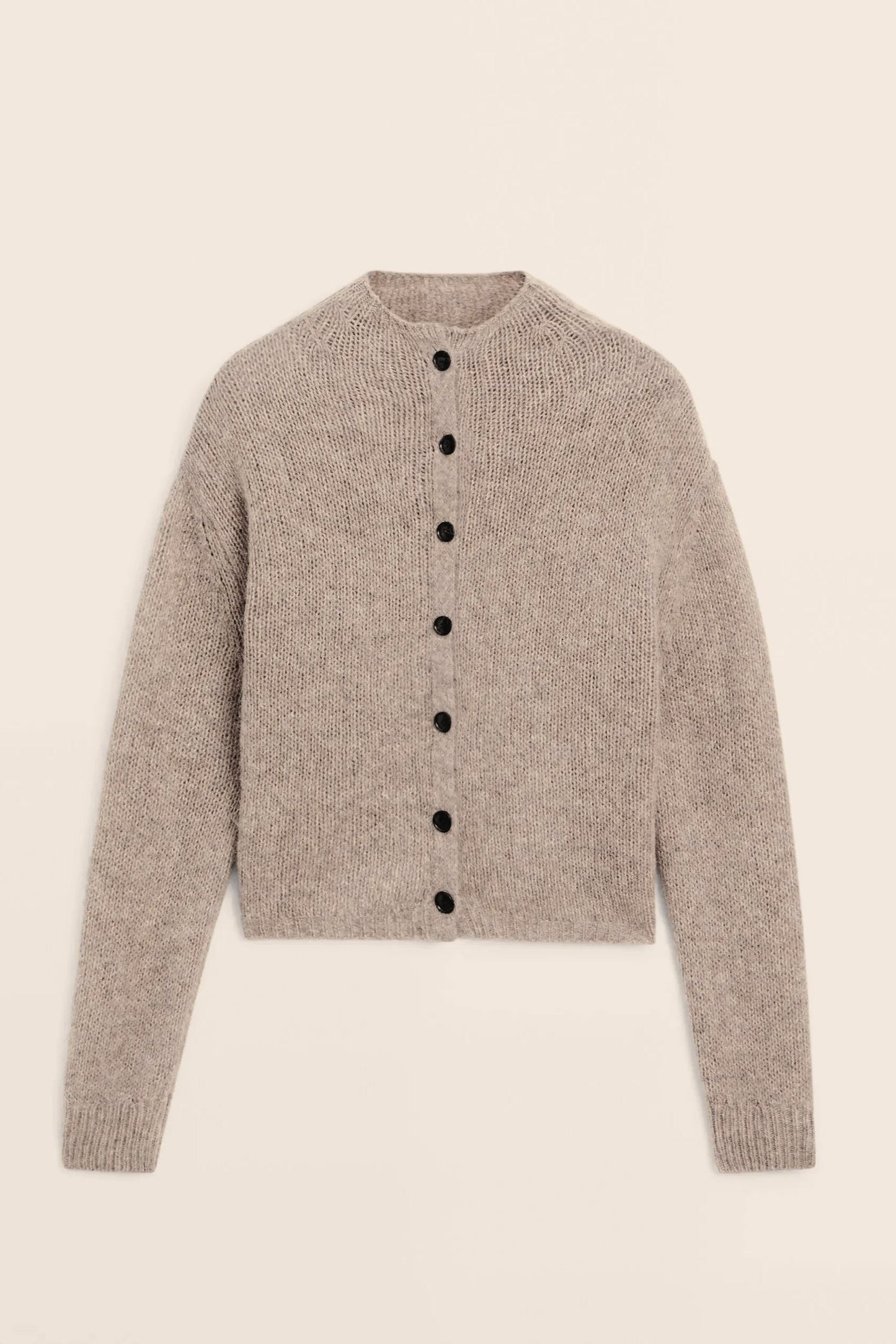 Casual Minimalist Semi-Turtleneck Knit Cardigan