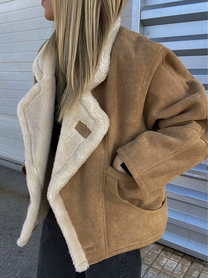Warm Retro Lambskin Coat