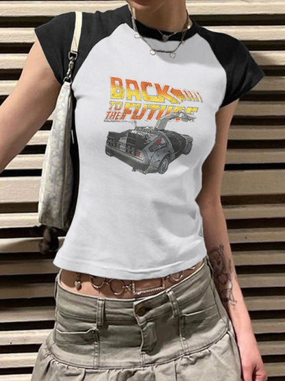 Street Spider Raglan Sleeve Cropped Top