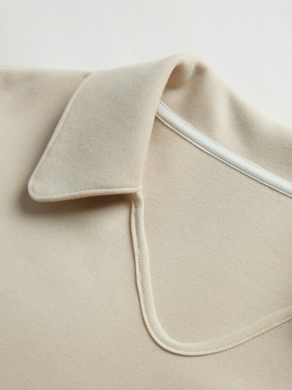 Solid Color V Neck Asymmetric Hem Oversized Hoodie